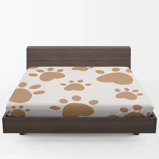 Cute Paw Print Pattern Fitted Sheet 1