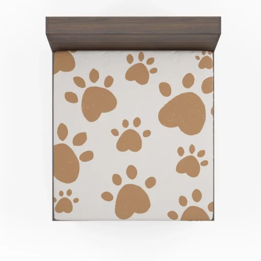 Cute Paw Print Pattern Fitted Sheet