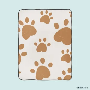 Cute Paw Print Pattern Fleece Blanket 1