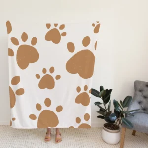 Cute Paw Print Pattern Fleece Blanket