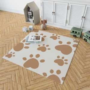 Cute Paw Print Pattern Rug 1