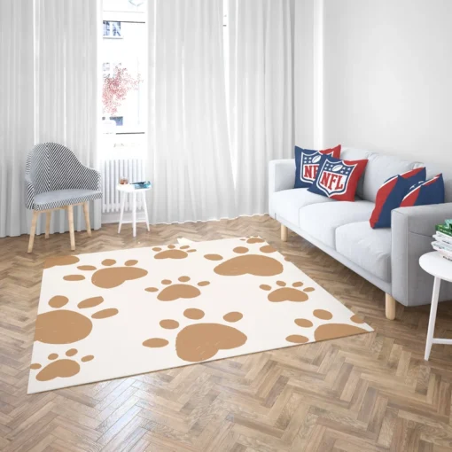 Cute Paw Print Pattern Rug 2