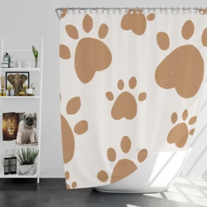 Cute Paw Print Pattern Shower Curtain