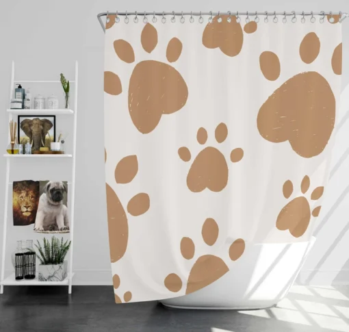 Cute Paw Print Pattern Shower Curtain