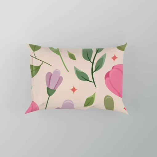 Cute Red Pink Tulips Flowers Design Pillow Case