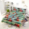 Cypress Pattern Green Red Orange Triangle Bedding Set