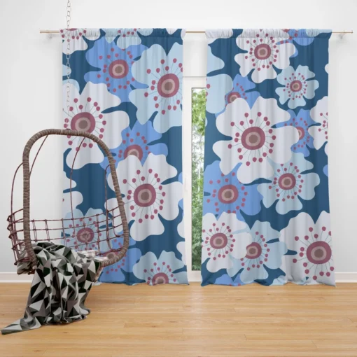 Daisies Summer Floral Print Curtain