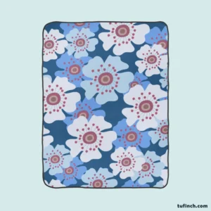 Daisies Summer Floral Print Fleece Blanket 1