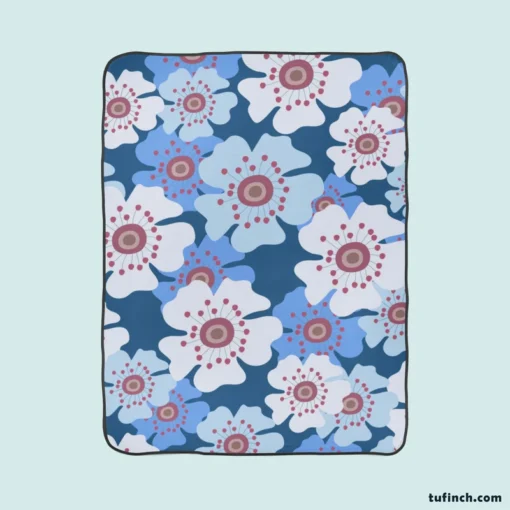 Daisies Summer Floral Print Fleece Blanket 1