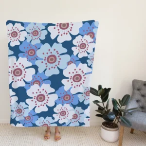 Daisies Summer Floral Print Fleece Blanket