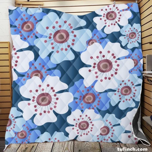 Daisies Summer Floral Print Quilt Blanket