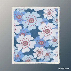 Daisies Summer Floral Print Sherpa Fleece Blanket 1