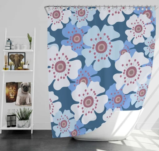 Daisies Summer Floral Print Shower Curtain