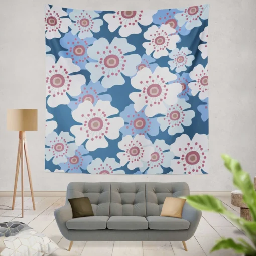 Daisies Summer Floral Print Wall Tapestry