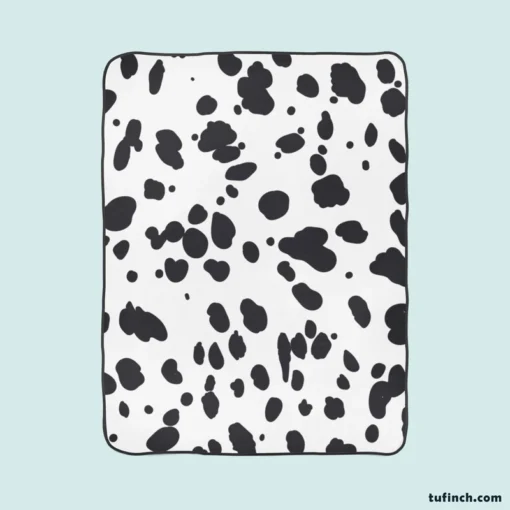 Dalmatian Print Black Dots Fleece Blanket 1