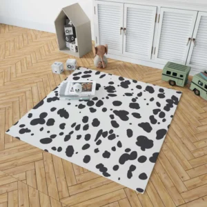 Dalmatian Print Black Dots Rug 1