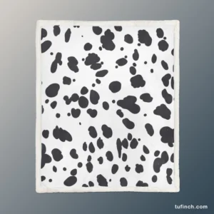 Dalmatian Print Black Dots Sherpa Fleece Blanket 1