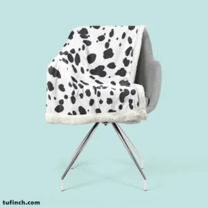 Dalmatian Print Black Dots Sherpa Fleece Blanket 2