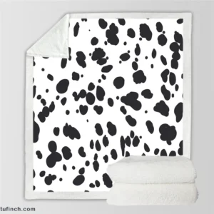 Dalmatian Print Black Dots Sherpa Fleece Blanket