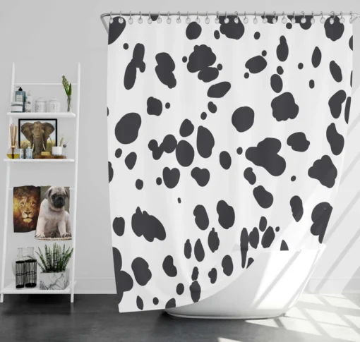 Dalmatian Print Black Dots Shower Curtain