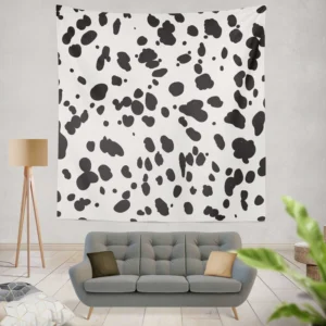 Dalmatian Print Black Dots Wall Tapestry