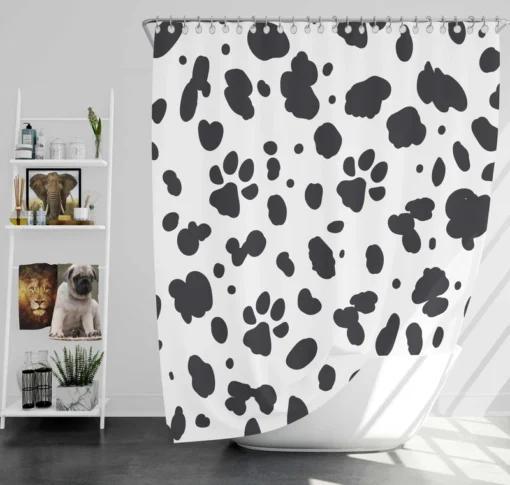 Dalmatian Skin Print Design Shower Curtain