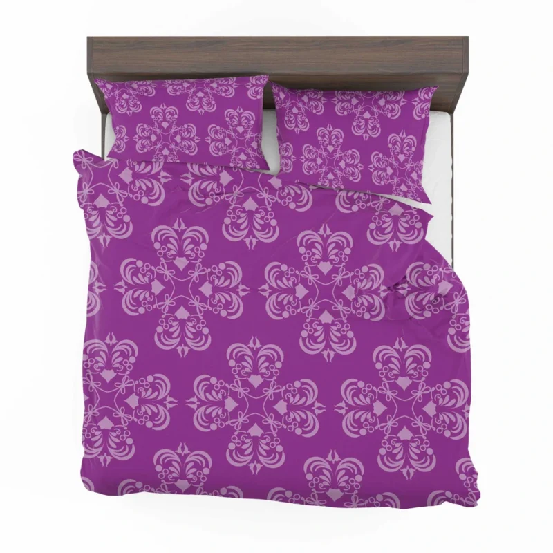 Damask Purple Floral Pattern Bedding Set 2