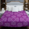 Damask Purple Floral Pattern Duvet Cover