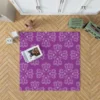 Damask Purple Floral Pattern Rug