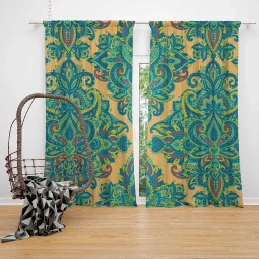 Damask Vintage Baroque Pattern Curtain