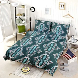 Dark Background Leaves Pattern Design Bedding Set