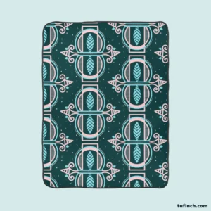 Dark Background Leaves Pattern Design Fleece Blanket 1