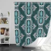 Dark Background Leaves Pattern Design Shower Curtain