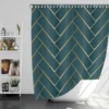 Dark Blue And Gold Modern Design Shower Curtain