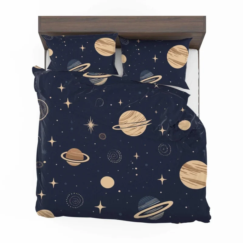 Dark Blue Galaxy Pattern Bedding Set 2