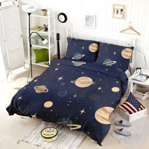 Dark Blue Galaxy Pattern Bedding Set