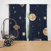 Dark Blue Galaxy Pattern Curtain