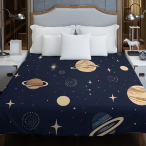 Dark Blue Galaxy Pattern Duvet Cover