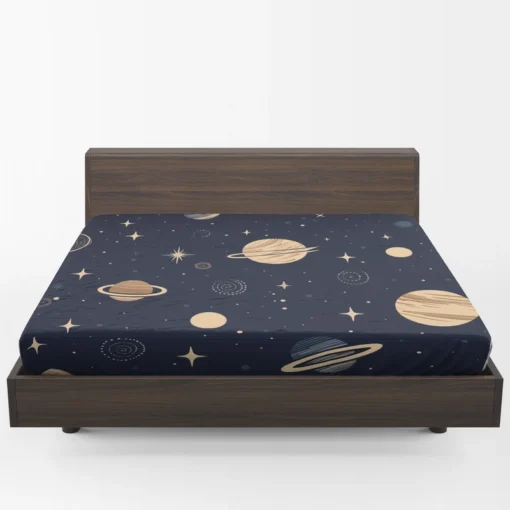 Dark Blue Galaxy Pattern Fitted Sheet 1