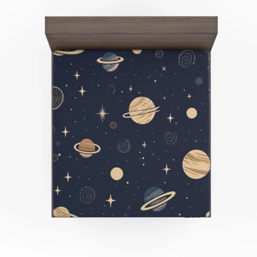 Dark Blue Galaxy Pattern Fitted Sheet