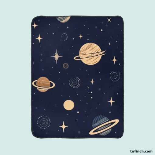 Dark Blue Galaxy Pattern Fleece Blanket 1