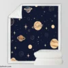 Dark Blue Galaxy Pattern Sherpa Fleece Blanket