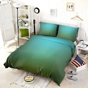 Dark Blue Green Gradient Bedding Set