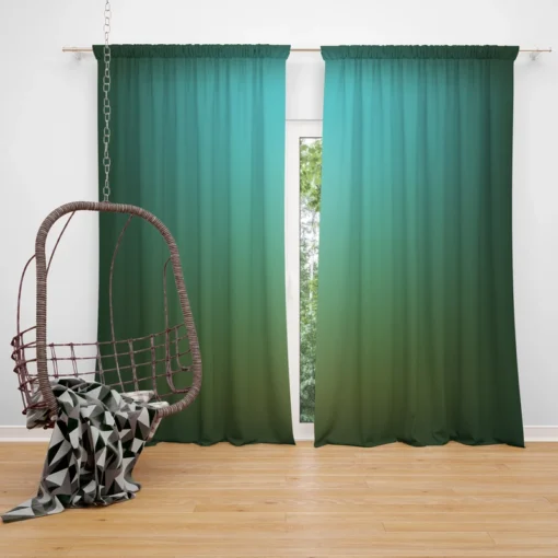 Dark Blue Green Gradient Curtain