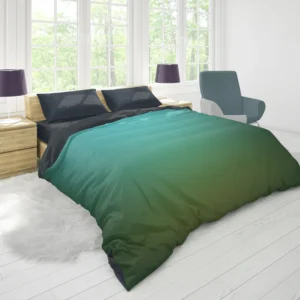 Dark Blue Green Gradient Duvet Cover 1