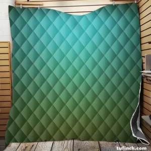 Dark Blue Green Gradient Quilt Blanket