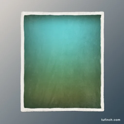 Dark Blue Green Gradient Sherpa Fleece Blanket 1