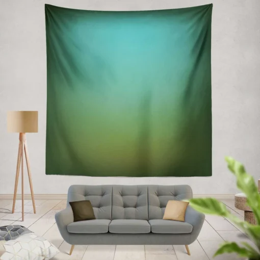 Dark Blue Green Gradient Wall Tapestry