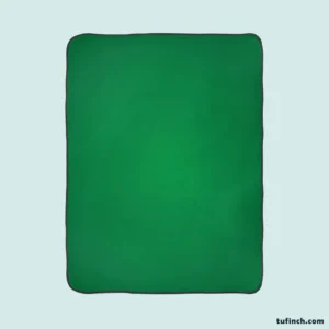 Dark Emerald Green Fleece Blanket 1