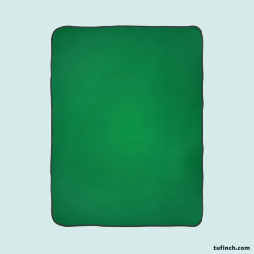 Dark Emerald Green Fleece Blanket 1